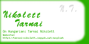 nikolett tarnai business card